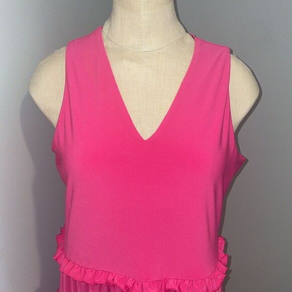 Tommy Hilfiger Ruffle Tiered Sleeveless Jersey Knit Shift Dress 6P - Picture 2 of 10